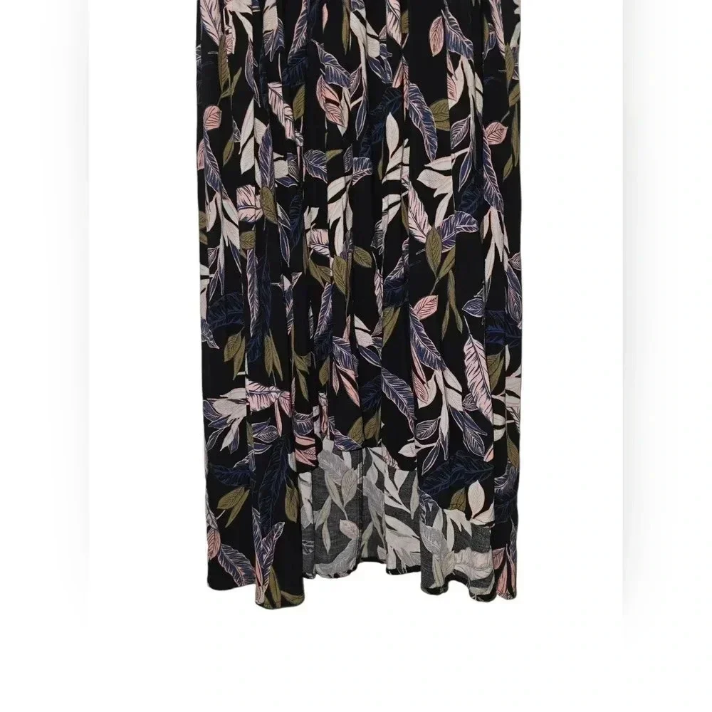 Torrid Black Palm Leaf High Neck Dress Tropical Days Sleeveless Keyhole Size 1 - Picture 3 of 6